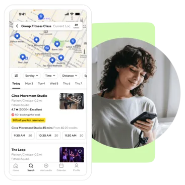 A collage showing ClassPass for group training businesses