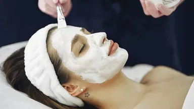 A woman getting a facial