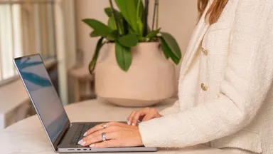 A person using a laptop