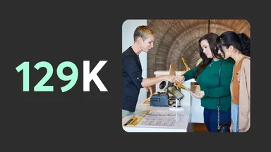 graphic showing 129K