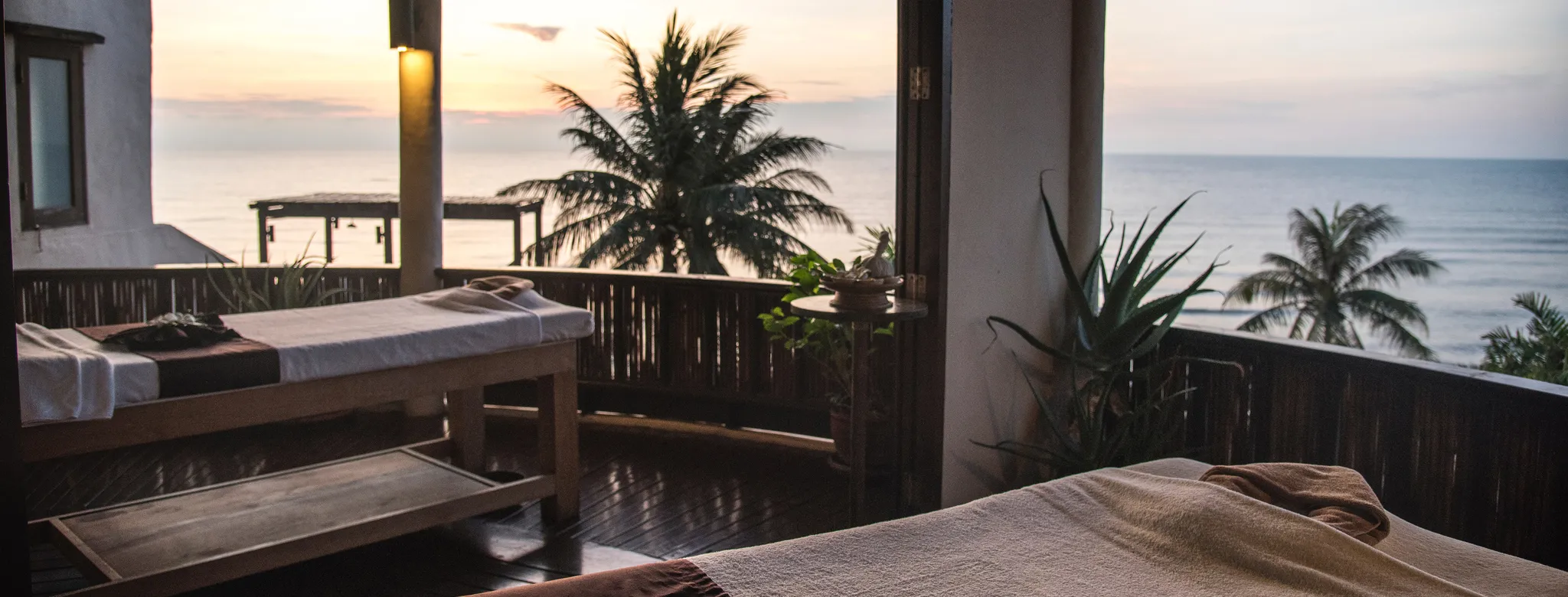 massage tables at resort spa