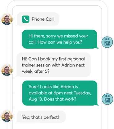 A screenshot of Mindbody Messenger[ai]