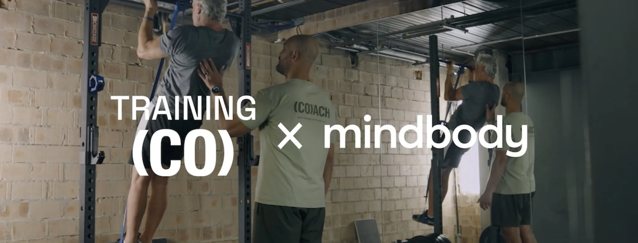 People training at the gym.