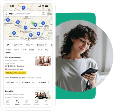 A collage showing ClassPass for yoga businesses